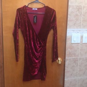 Women crushed velvet dress